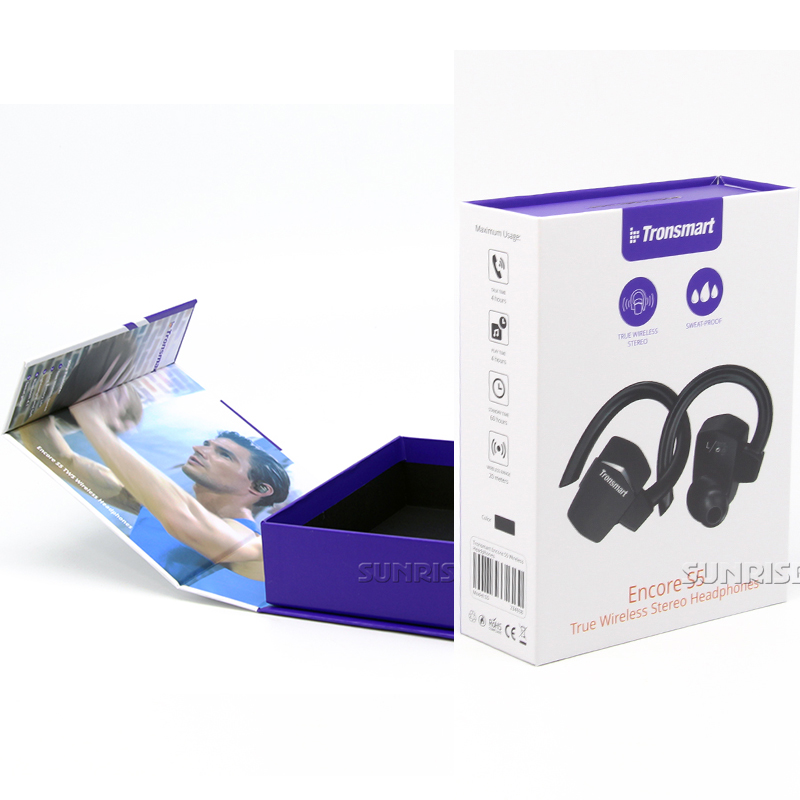 Потребителски твърди картонени магнитни слушалки опаковки подарък кутия