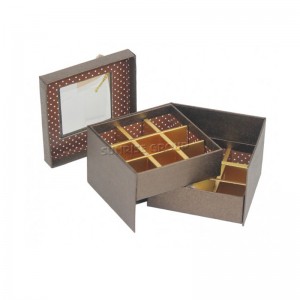 По поръчка ръчно изработена луксозна правоъгълна опаковка Твърда хартия Макарунова кутия за шоколад