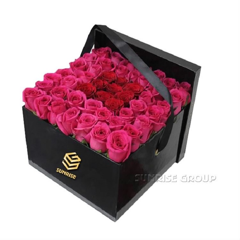 Кутия на хартия с отпечатано златно фолио, кутия за цветя за подарък за цветя